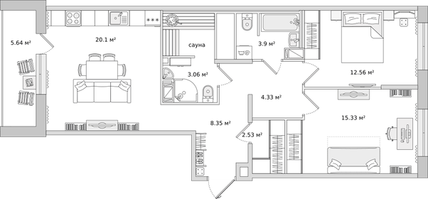 98 м², 4-комнатная квартира 18 180 000 ₽ - изображение 106