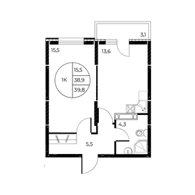 39,8 м², 1-комнатная квартира 6 682 420 ₽ - изображение 11