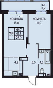 53,2 м², 2-комнатная квартира 6 809 000 ₽ - изображение 55