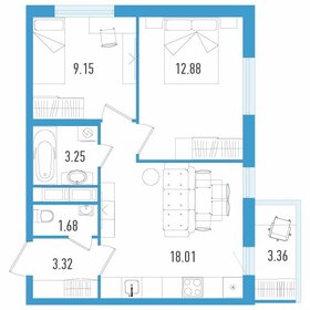 Квартира 49,3 м², 2-комнатная - изображение 1