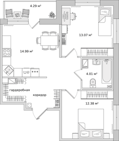 55,9 м², 2-комнатная квартира 9 760 945 ₽ - изображение 22