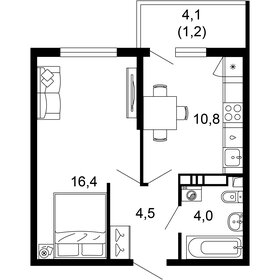 Квартира 36,9 м², 1-комнатная - изображение 1