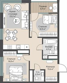 Квартира 74,3 м², 2-комнатная - изображение 2