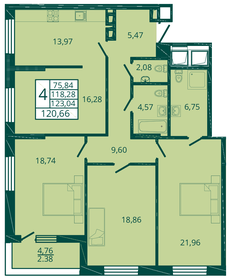 Квартира 120,7 м², 4-комнатная - изображение 1