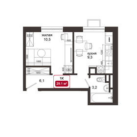 28,5 м², 1-комнатная квартира 6 622 000 ₽ - изображение 49