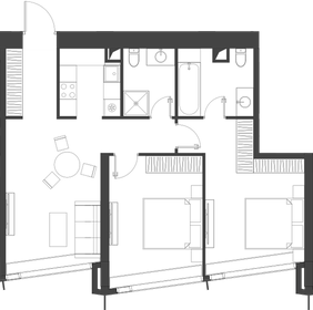 Квартира 74,5 м², 2-комнатная - изображение 2