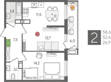 86,1 м², 3-комнатная квартира 9 700 000 ₽ - изображение 79