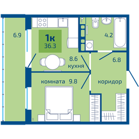 36,3 м², 1-комнатная квартира 4 020 000 ₽ - изображение 27
