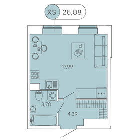 25,4 м², квартира-студия 4 200 000 ₽ - изображение 91