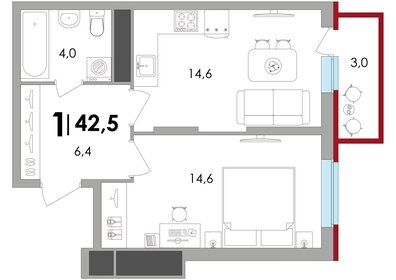 44,9 м², 2-комнатная квартира 3 400 000 ₽ - изображение 75
