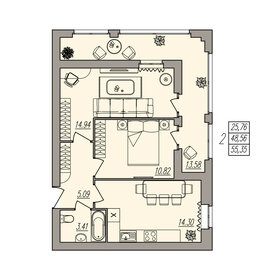 55,4 м², 2-комнатная квартира 7 084 800 ₽ - изображение 23