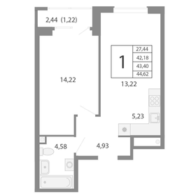 Квартира 43,4 м², 2-комнатная - изображение 1