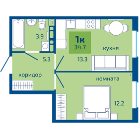 34,7 м², 1-комнатная квартира 3 790 000 ₽ - изображение 36