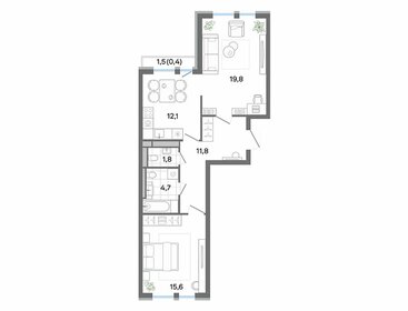 Квартира 66,2 м², 2-комнатная - изображение 1