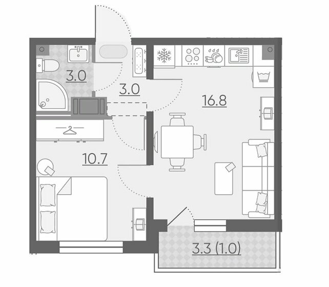 33,5 м², 2-комнатная квартира 10 000 000 ₽ - изображение 1