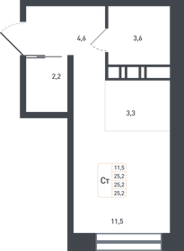 Квартира 25,2 м², студия - изображение 1