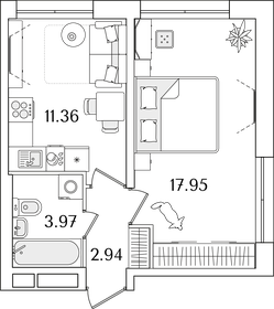 36,2 м², 1-комнатная квартира 9 800 000 ₽ - изображение 81