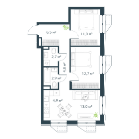 61 м², 3-комнатная квартира 11 537 650 ₽ - изображение 14