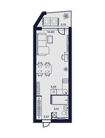 Квартира 30,6 м², 1-комнатные - изображение 1