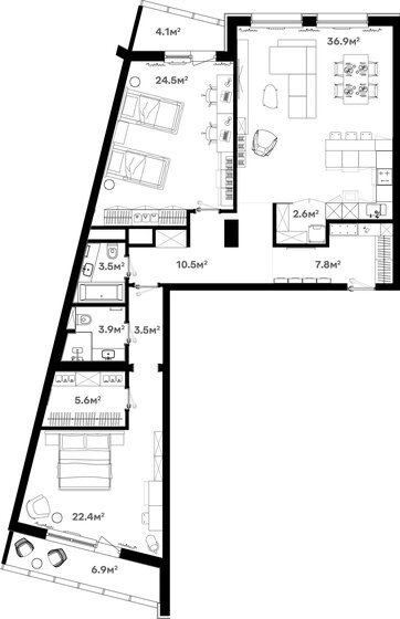 131,3 м², 3-комнатная квартира 18 907 200 ₽ - изображение 1