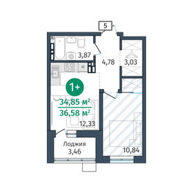 37 м², 1-комнатная квартира 4 600 000 ₽ - изображение 73