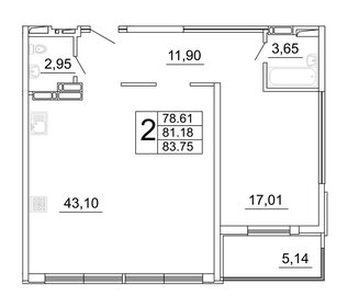 83,5 м², 2-комнатная квартира 15 500 000 ₽ - изображение 35