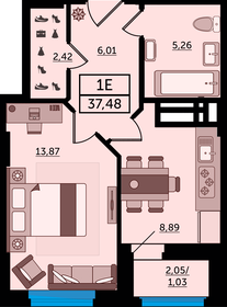 37,5 м², 1-комнатная квартира 6 029 450 ₽ - изображение 15