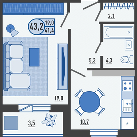 43,2 м², 1-комнатная квартира 4 350 000 ₽ - изображение 109