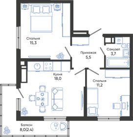 56,1 м², 2-комнатная квартира 10 743 150 ₽ - изображение 27