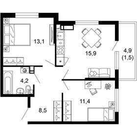 54,3 м², 3-комнатная квартира 20 000 000 ₽ - изображение 63