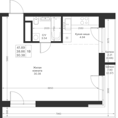 Квартира 41,9 м², студия - изображение 2