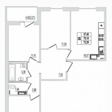Квартира 72,4 м², 3-комнатная - изображение 2