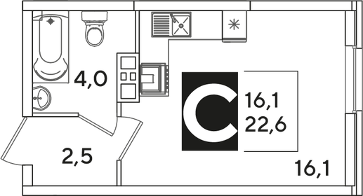 23 м², квартира-студия 4 903 600 ₽ - изображение 10