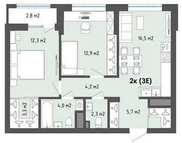 62,1 м², 2-комнатная квартира 7 604 145 ₽ - изображение 19