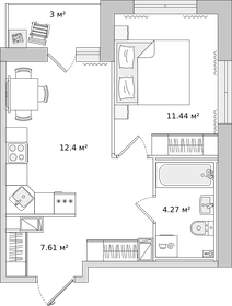 38,2 м², 1-комнатная квартира 6 332 867 ₽ - изображение 17