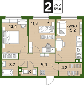 77 м², 3-комнатная квартира 5 800 000 ₽ - изображение 81