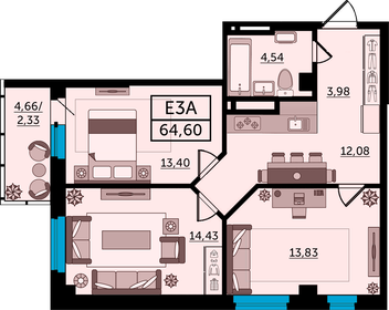 67,2 м², 3-комнатная квартира 10 416 000 ₽ - изображение 19