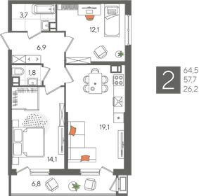 50 м², 1-комнатная квартира 30 000 ₽ в месяц - изображение 23