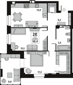 54,4 м², 3-комнатная квартира 5 390 000 ₽ - изображение 46
