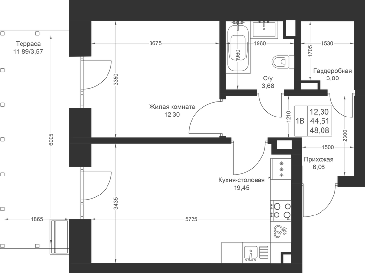 49,4 м², 1-комнатная квартира 10 127 000 ₽ - изображение 26