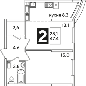 44,2 м², 2-комнатная квартира 7 950 000 ₽ - изображение 57