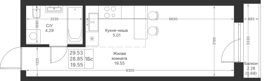 25 м², квартира-студия 5 750 000 ₽ - изображение 12