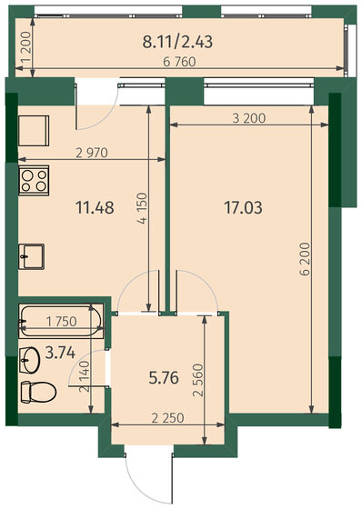 40,4 м², 1-комнатная квартира 9 381 631 ₽ - изображение 21