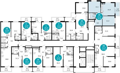 80 м², 3-комнатная квартира 15 400 000 ₽ - изображение 112