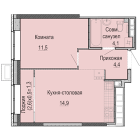 Квартира 36,6 м², 1-комнатная - изображение 1