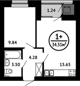 34,5 м², 1-комнатная квартира 5 178 000 ₽ - изображение 47