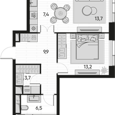 Квартира 54,4 м², 2-комнатная - изображение 2