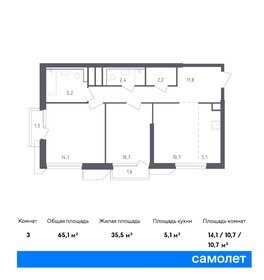 64,8 м², 2-комнатные апартаменты 17 281 044 ₽ - изображение 45