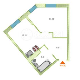 Квартира 33,2 м², 1-комнатная - изображение 1