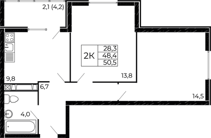 46 м², 2-комнатная квартира 8 200 000 ₽ - изображение 26
